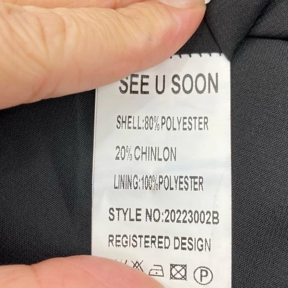 See U Soon | Black Velvet Dot Long Sleeve Dress with High Neck | Small New - Picture 10 of 10